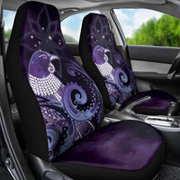 New Zealand Matariki Car Seat Cover Maori Tui Bird Purple Galaxy