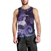 New Zealand Matariki Men Tank Top Maori Tui Bird Purple Galaxy