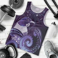 New Zealand Matariki Men Tank Top Maori Tui Bird Purple Galaxy