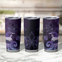 New Zealand Matariki Tumbler Cup Maori Tui Bird Purple Galaxy