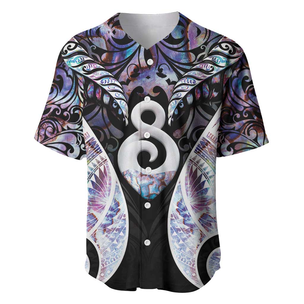 New Zealand Aotearoa Baseball Jersey Pikorua Single Twist Pink Paua Shell