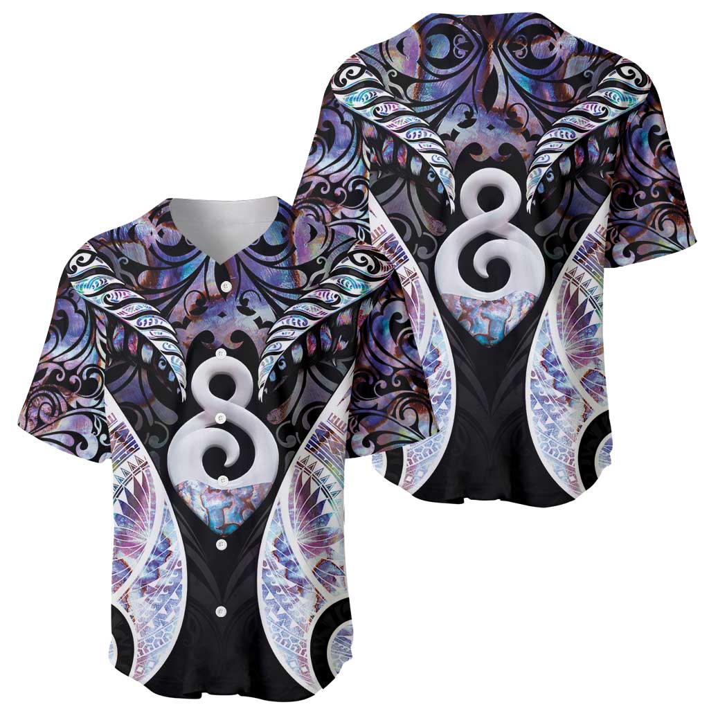 New Zealand Aotearoa Baseball Jersey Pikorua Single Twist Pink Paua Shell