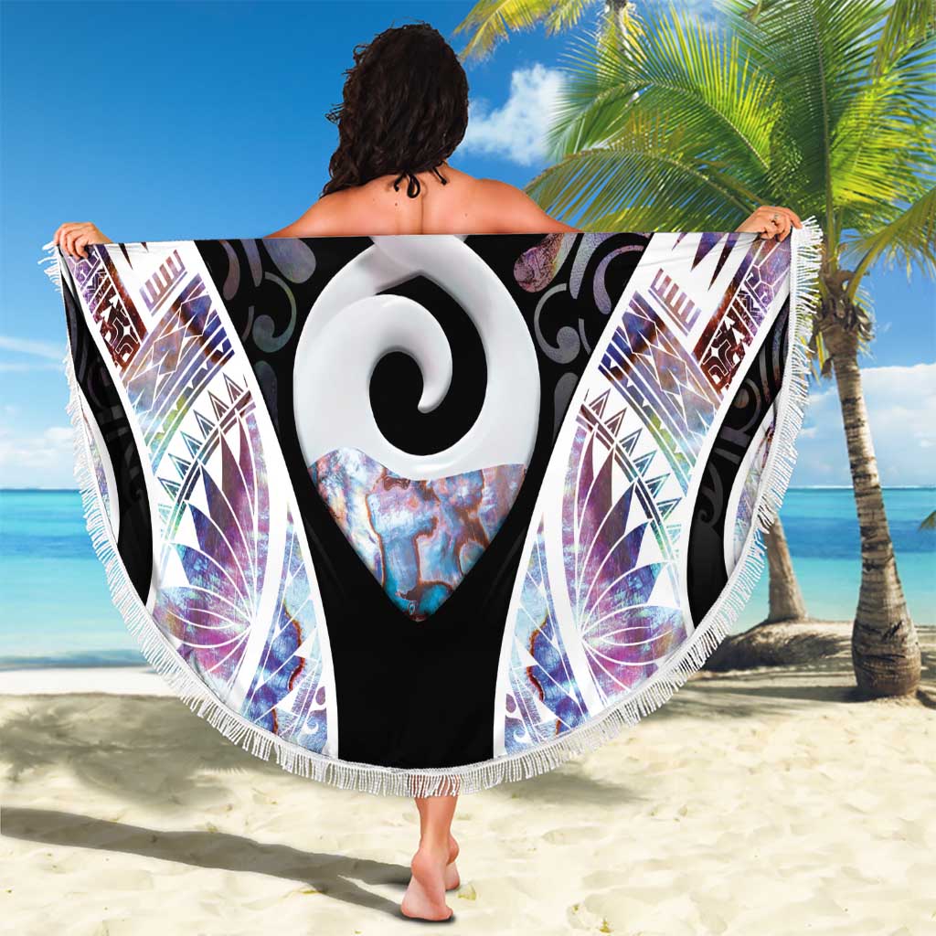 New Zealand Aotearoa Beach Blanket Pikorua Single Twist Pink Paua Shell DT05 - Polynesian Pride