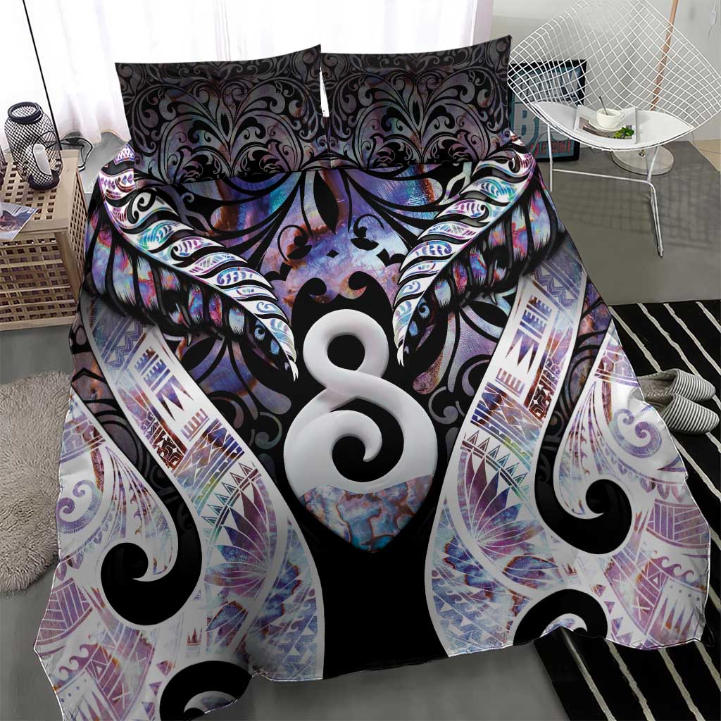 New Zealand Aotearoa Bedding Set Pikorua Single Twist Pink Paua Shell