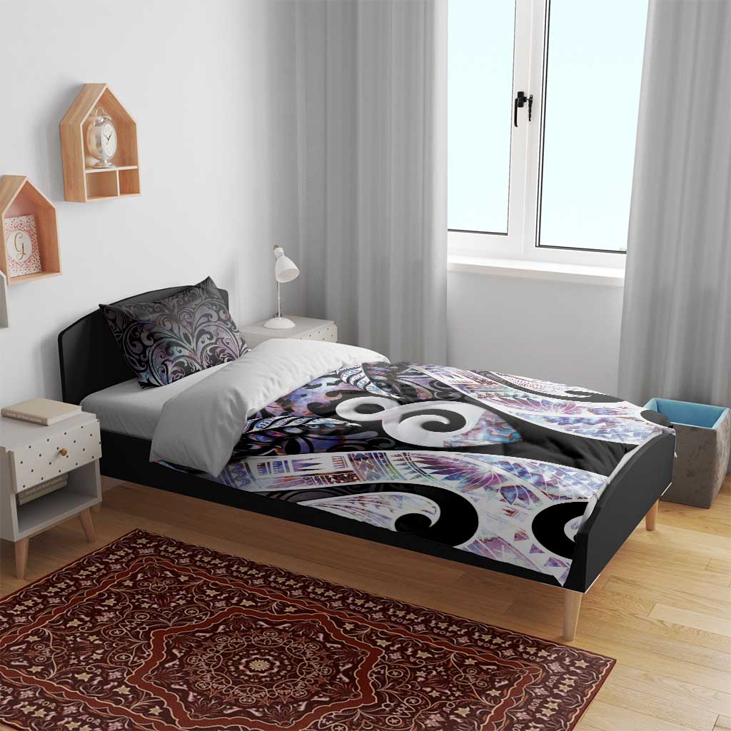 New Zealand Aotearoa Bedding Set Pikorua Single Twist Pink Paua Shell