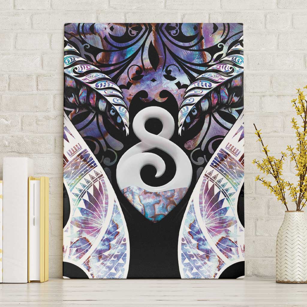 New Zealand Aotearoa Canvas Wall Art Pikorua Single Twist Pink Paua Shell DT05 Without Frame Pink - Polynesian Pride