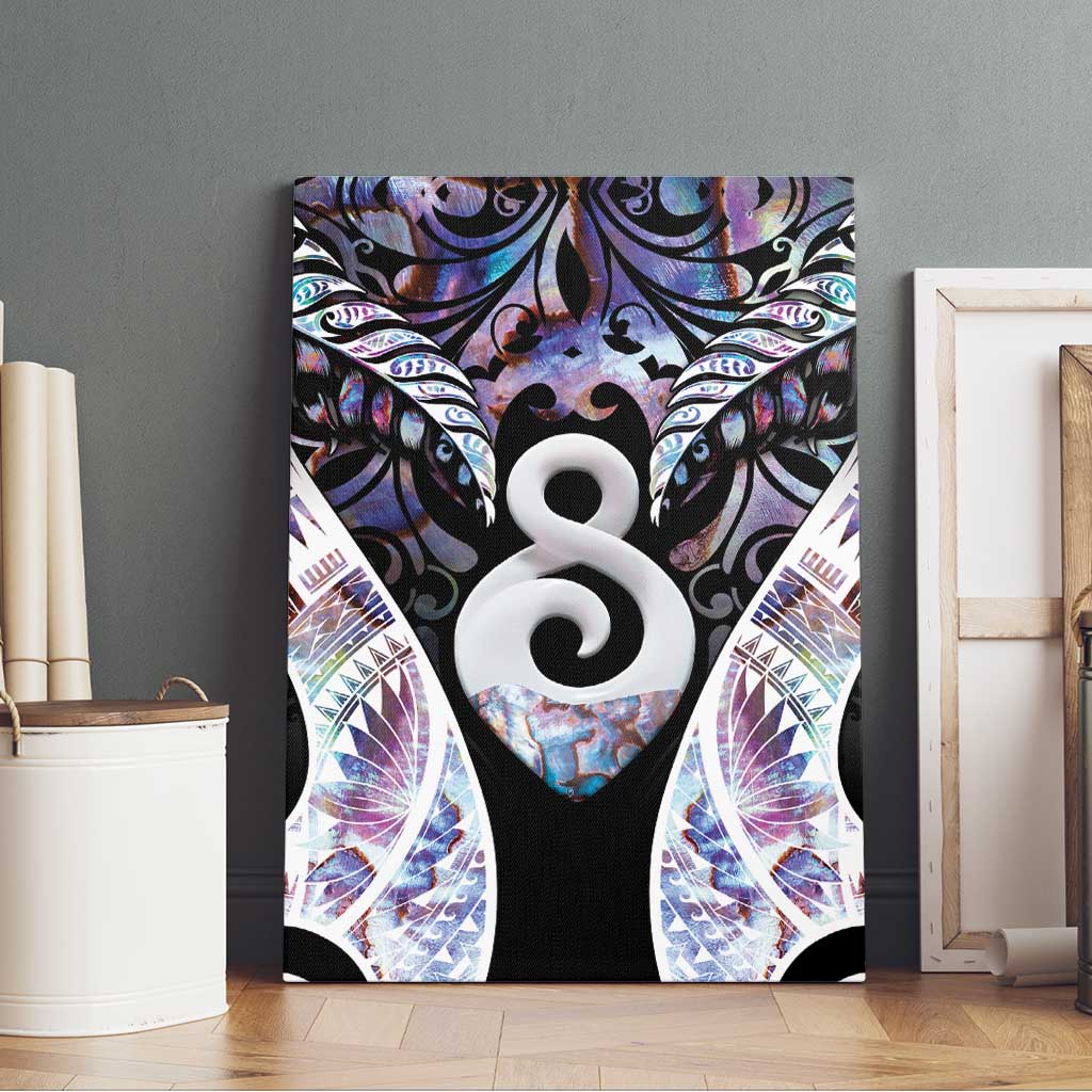 New Zealand Aotearoa Canvas Wall Art Pikorua Single Twist Pink Paua Shell DT05 - Polynesian Pride