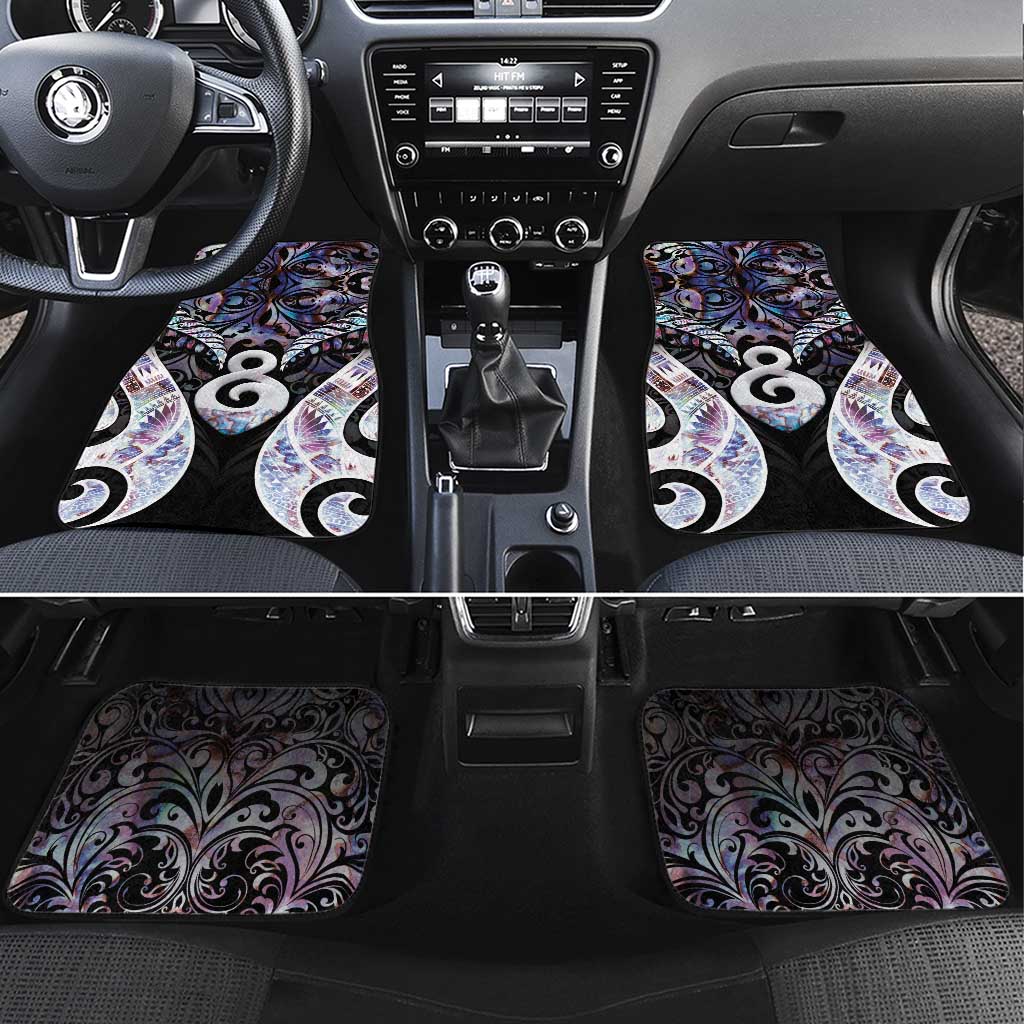 New Zealand Aotearoa Car Mats Pikorua Single Twist Pink Paua Shell DT05 Set 4pcs Pink - Polynesian Pride