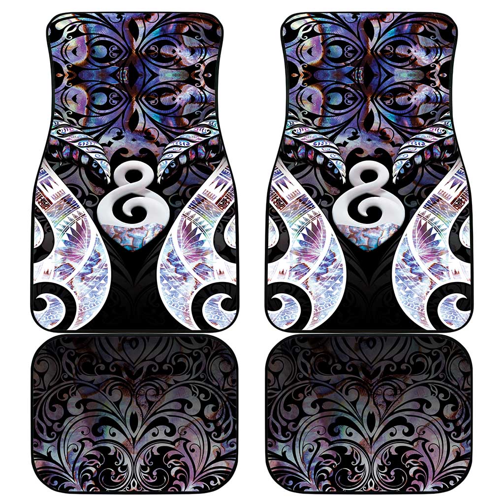 New Zealand Aotearoa Car Mats Pikorua Single Twist Pink Paua Shell DT05 - Polynesian Pride