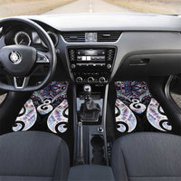 New Zealand Aotearoa Car Mats Pikorua Single Twist Pink Paua Shell DT05 Set 2pcs - Front Pink - Polynesian Pride