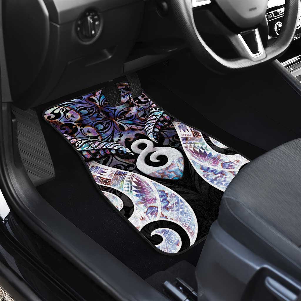 New Zealand Aotearoa Car Mats Pikorua Single Twist Pink Paua Shell DT05 - Polynesian Pride
