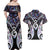 New Zealand Aotearoa Couples Matching Off Shoulder Maxi Dress and Hawaiian Shirt Pikorua Single Twist Pink Paua Shell