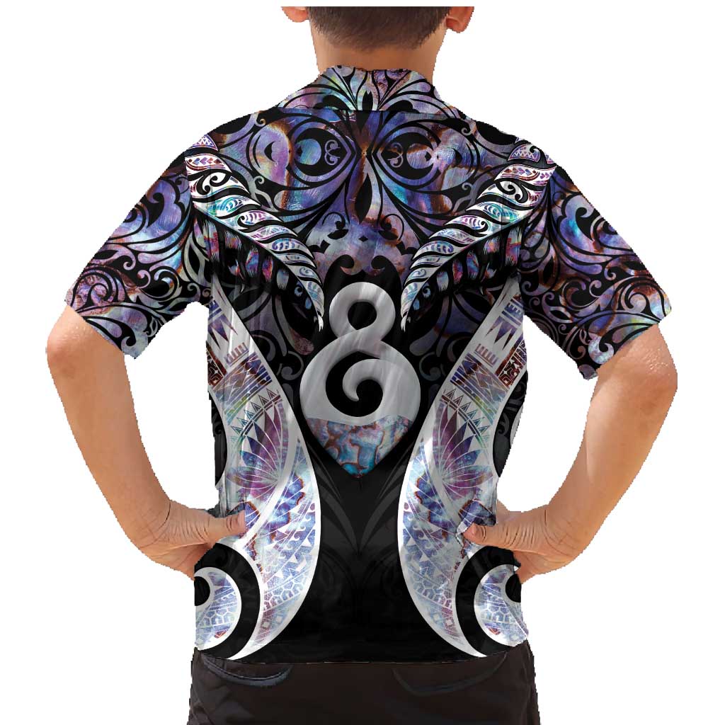 New Zealand Aotearoa Family Matching Mermaid Dress and Hawaiian Shirt Pikorua Single Twist Pink Paua Shell