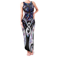 New Zealand Aotearoa Family Matching Tank Maxi Dress and Hawaiian Shirt Pikorua Single Twist Pink Paua Shell