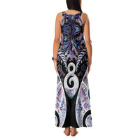 New Zealand Aotearoa Family Matching Tank Maxi Dress and Hawaiian Shirt Pikorua Single Twist Pink Paua Shell