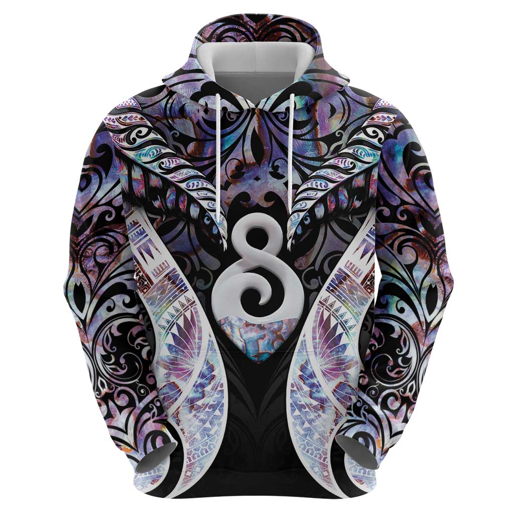 New Zealand Aotearoa Hoodie Pikorua Single Twist Pink Paua Shell