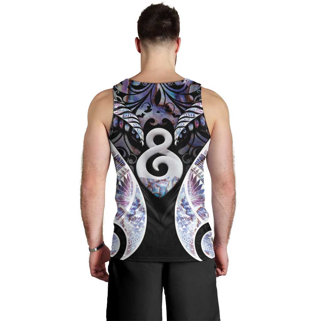 New Zealand Aotearoa Men Tank Top Pikorua Single Twist Pink Paua Shell DT05 - Polynesian Pride