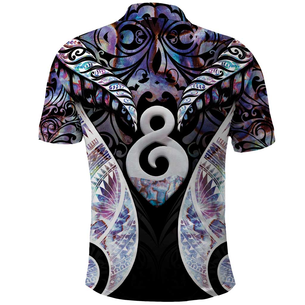 New Zealand Aotearoa Polo Shirt Pikorua Single Twist Pink Paua Shell