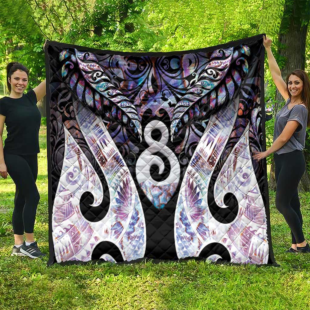 New Zealand Aotearoa Quilt Pikorua Single Twist Pink Paua Shell