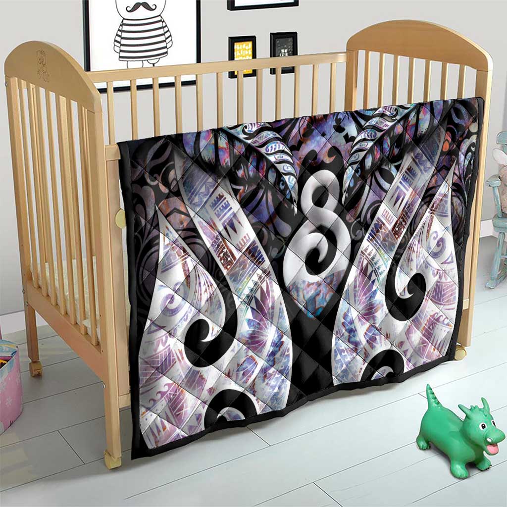 New Zealand Aotearoa Quilt Pikorua Single Twist Pink Paua Shell