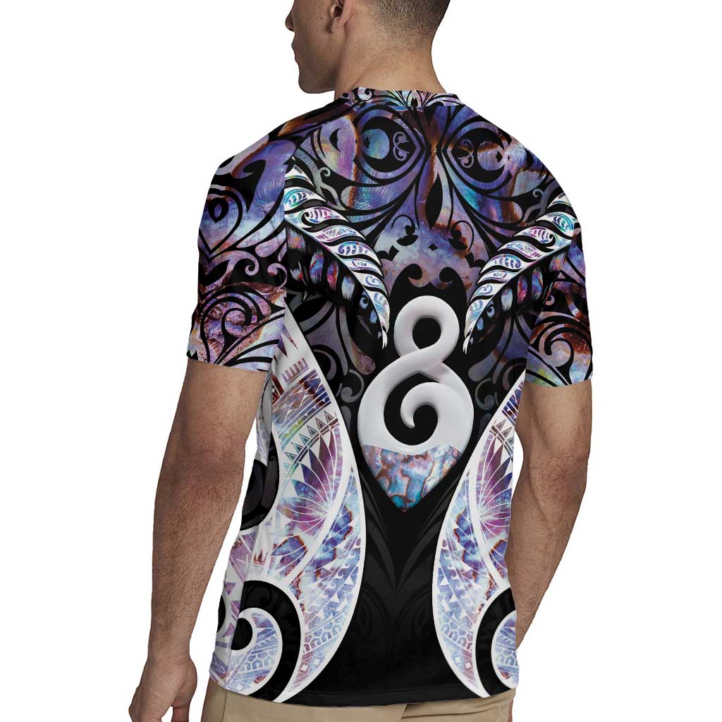 New Zealand Aotearoa Rugby Jersey Pikorua Single Twist Pink Paua Shell