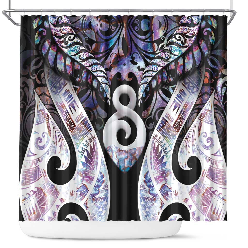 New Zealand Aotearoa Shower Curtain Pikorua Single Twist Pink Paua Shell