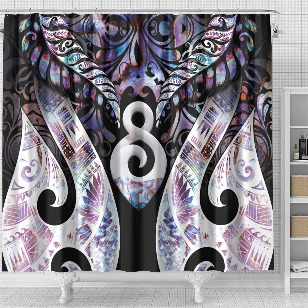 New Zealand Aotearoa Shower Curtain Pikorua Single Twist Pink Paua Shell