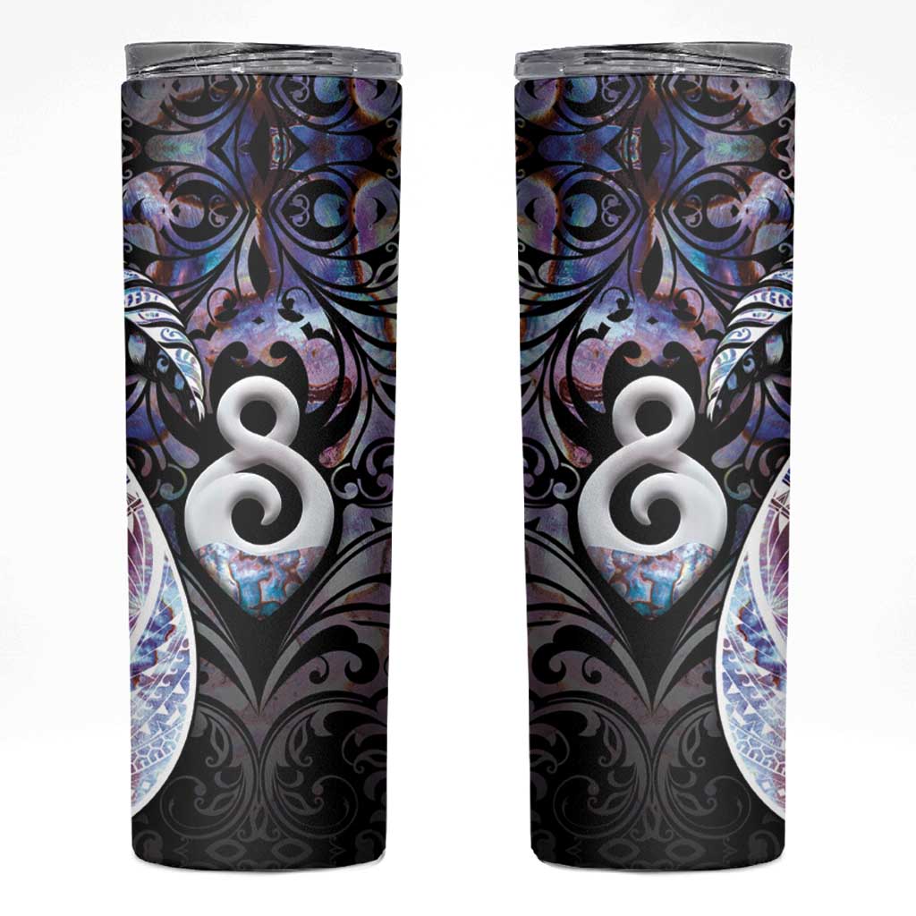 New Zealand Aotearoa Skinny Tumbler Pikorua Single Twist Pink Paua Shell