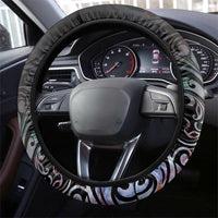 New Zealand Aotearoa Steering Wheel Cover Pikorua Single Twist Pink Paua Shell DT05 - Polynesian Pride