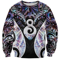 New Zealand Aotearoa Sweatshirt Pikorua Single Twist Pink Paua Shell DT05 Unisex Pink - Polynesian Pride