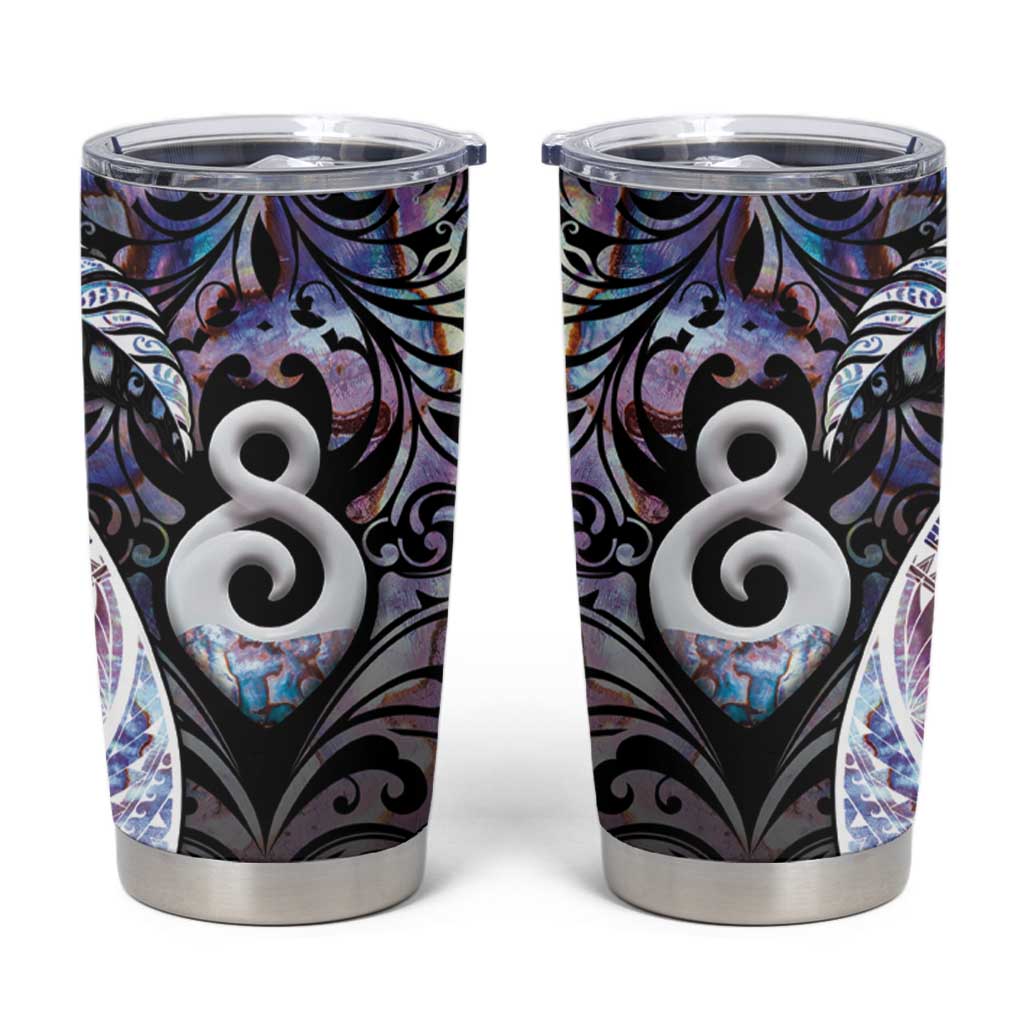 New Zealand Aotearoa Tumbler Cup Pikorua Single Twist Pink Paua Shell