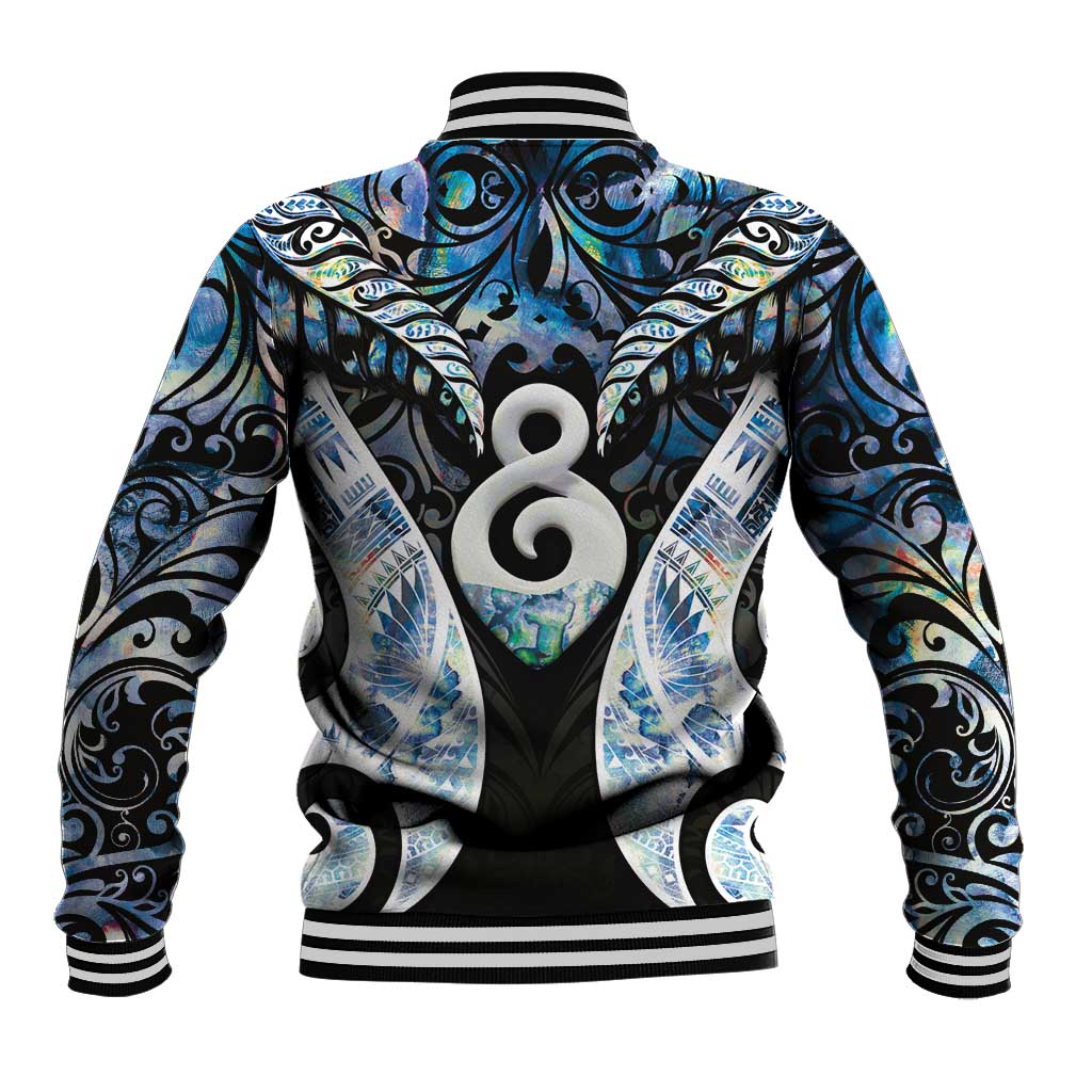New Zealand Aotearoa Baseball Jacket Pikorua Single Twist Green Paua Shell DT05 - Polynesian Pride
