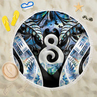 New Zealand Aotearoa Beach Blanket Pikorua Single Twist Green Paua Shell DT05 One Size 150cm Green - Polynesian Pride
