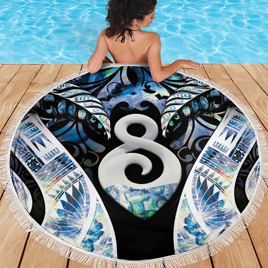 New Zealand Aotearoa Beach Blanket Pikorua Single Twist Green Paua Shell DT05 - Polynesian Pride