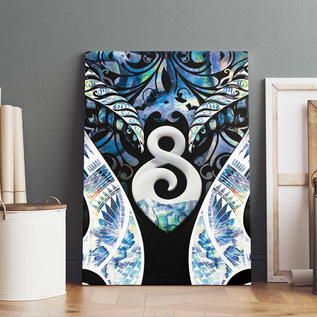 New Zealand Aotearoa Canvas Wall Art Pikorua Single Twist Green Paua Shell DT05 - Polynesian Pride