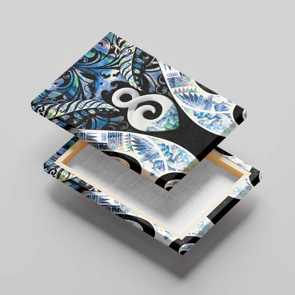 New Zealand Aotearoa Canvas Wall Art Pikorua Single Twist Green Paua Shell DT05 - Polynesian Pride