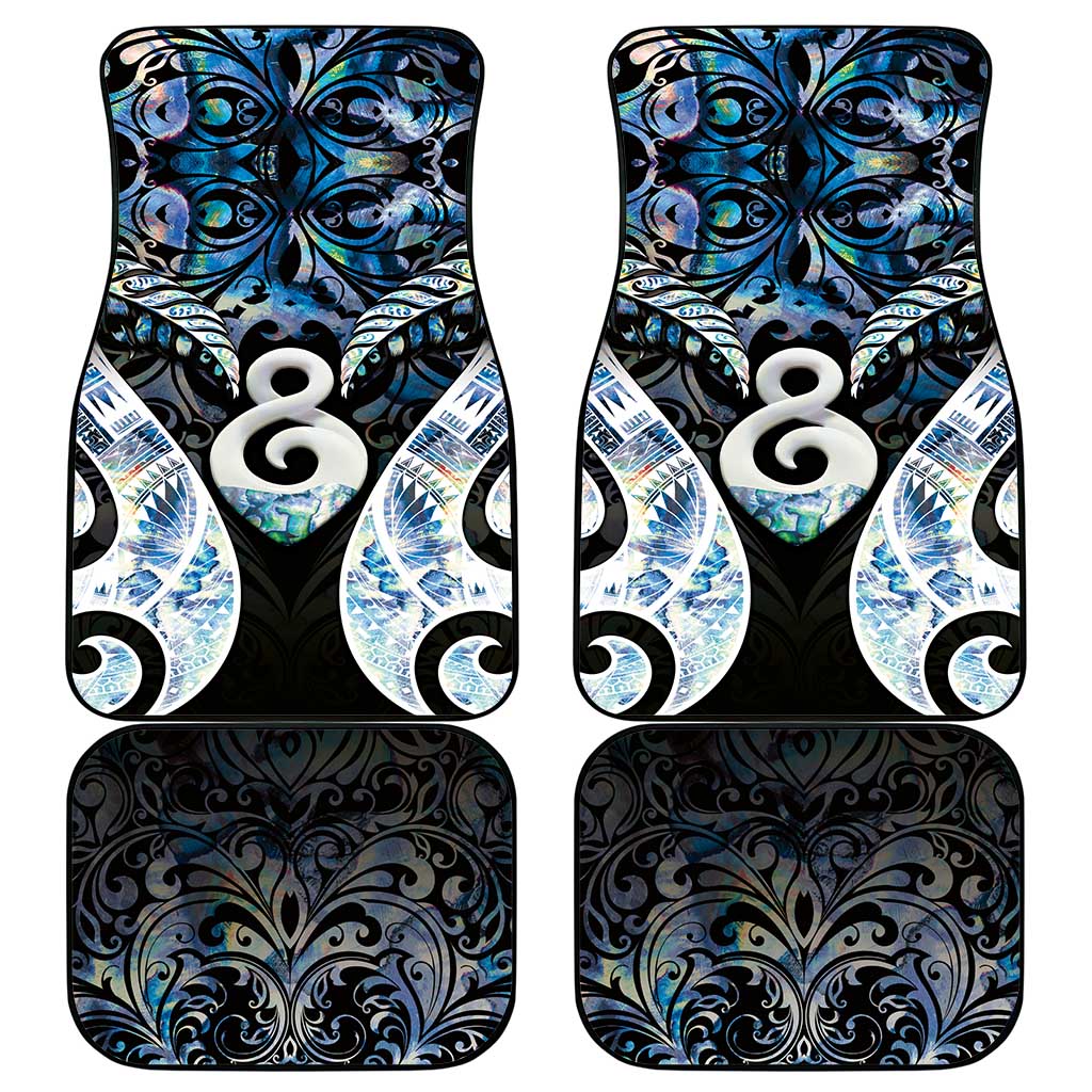 New Zealand Aotearoa Car Mats Pikorua Single Twist Green Paua Shell DT05 - Polynesian Pride