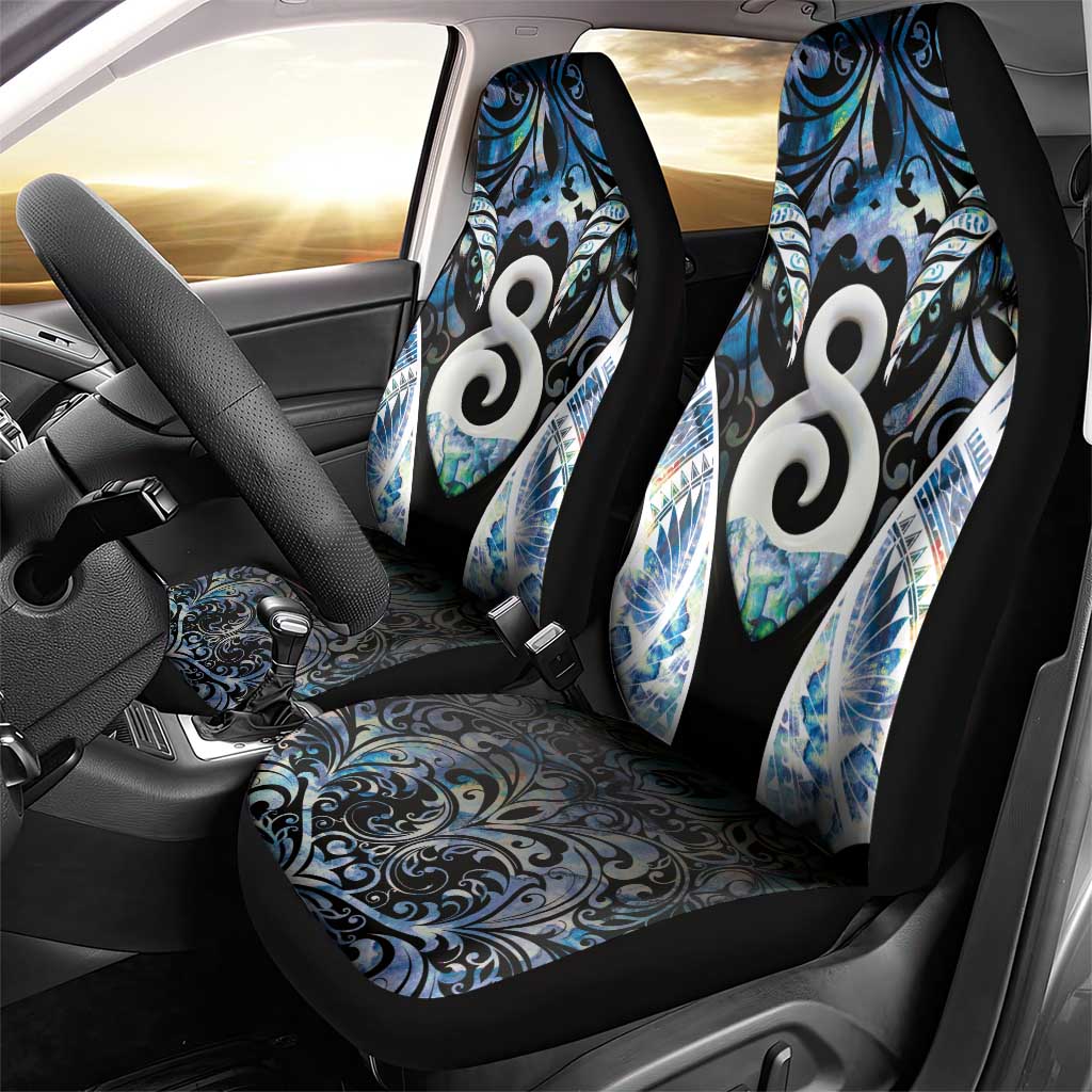 New Zealand Aotearoa Car Seat Cover Pikorua Single Twist Green Paua Shell