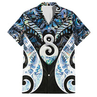 New Zealand Aotearoa Family Matching Off The Shoulder Long Sleeve Dress and Hawaiian Shirt Pikorua Single Twist Green Paua Shell