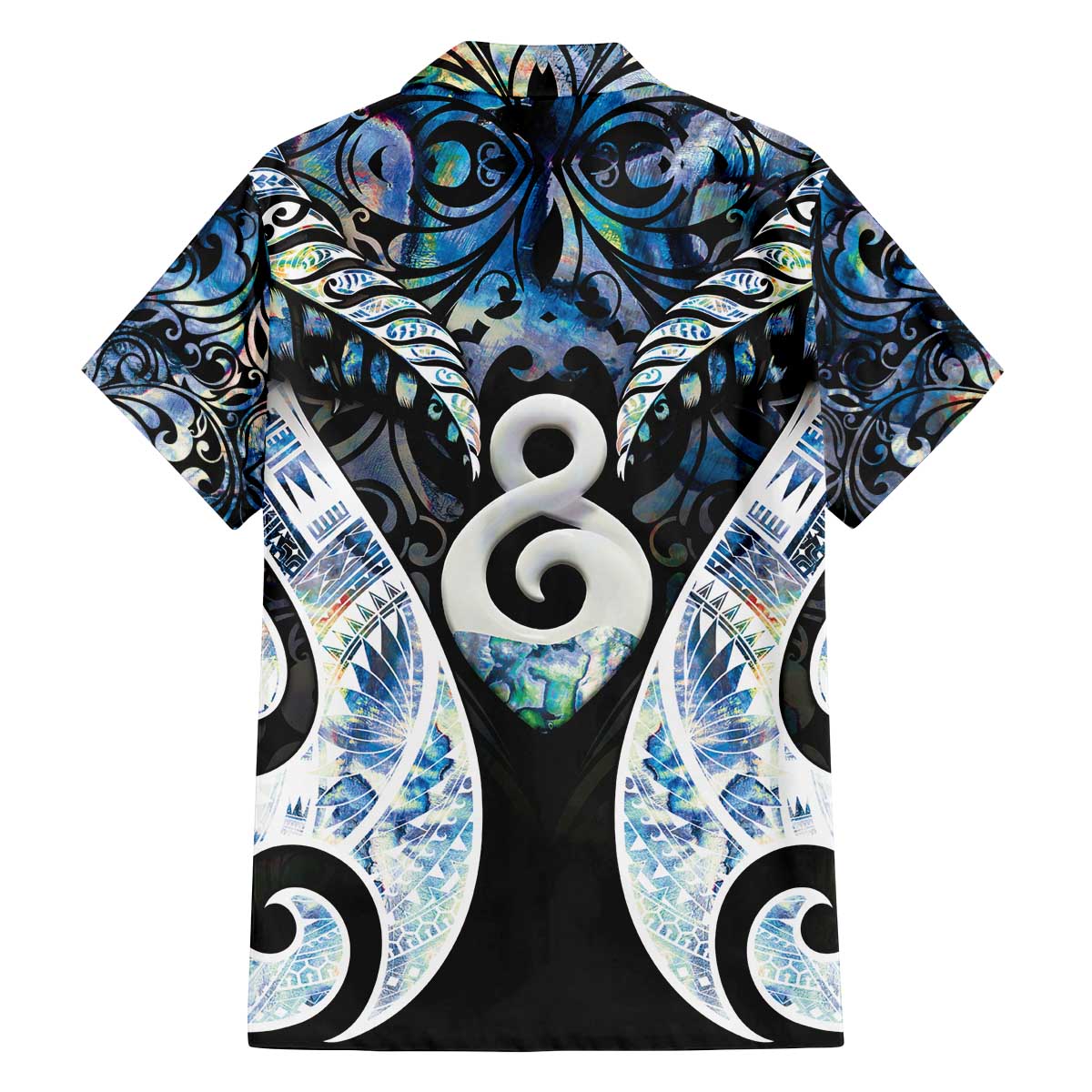 New Zealand Aotearoa Family Matching Off The Shoulder Long Sleeve Dress and Hawaiian Shirt Pikorua Single Twist Green Paua Shell