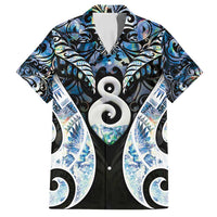 New Zealand Aotearoa Family Matching Summer Maxi Dress and Hawaiian Shirt Pikorua Single Twist Green Paua Shell