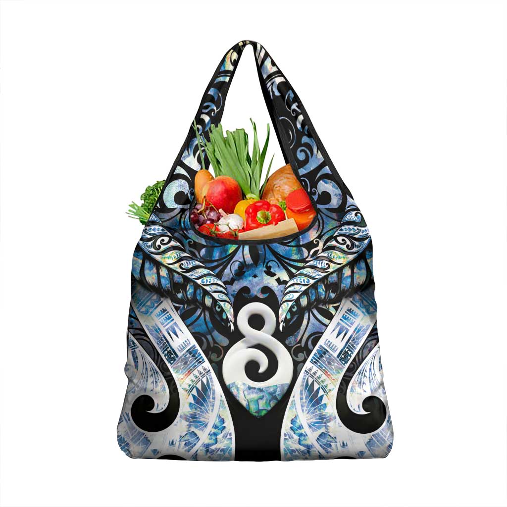 New Zealand Aotearoa Grocery Bag Pikorua Single Twist Green Paua Shell DT05 1-pack One Size Green - Polynesian Pride