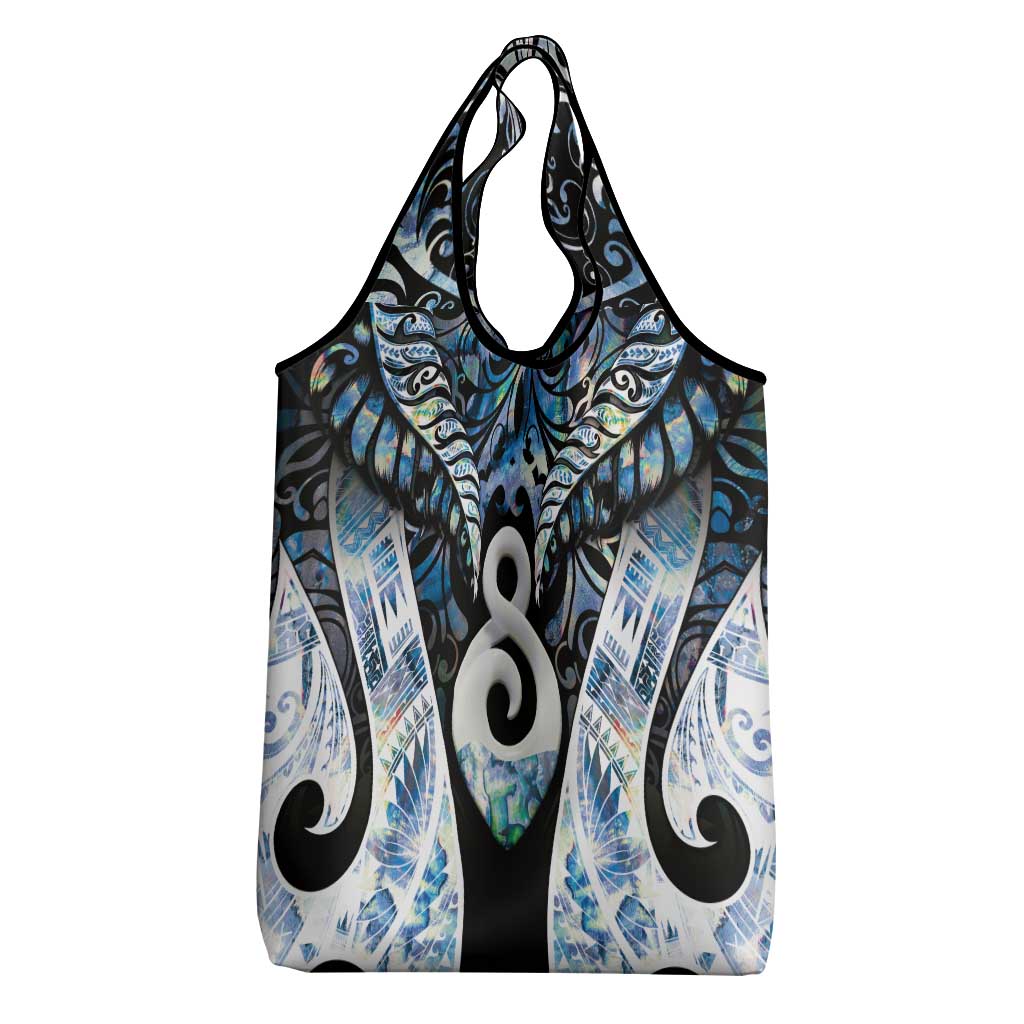 New Zealand Aotearoa Grocery Bag Pikorua Single Twist Green Paua Shell DT05 - Polynesian Pride