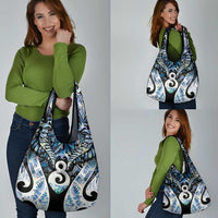 New Zealand Aotearoa Grocery Bag Pikorua Single Twist Green Paua Shell DT05 - Polynesian Pride