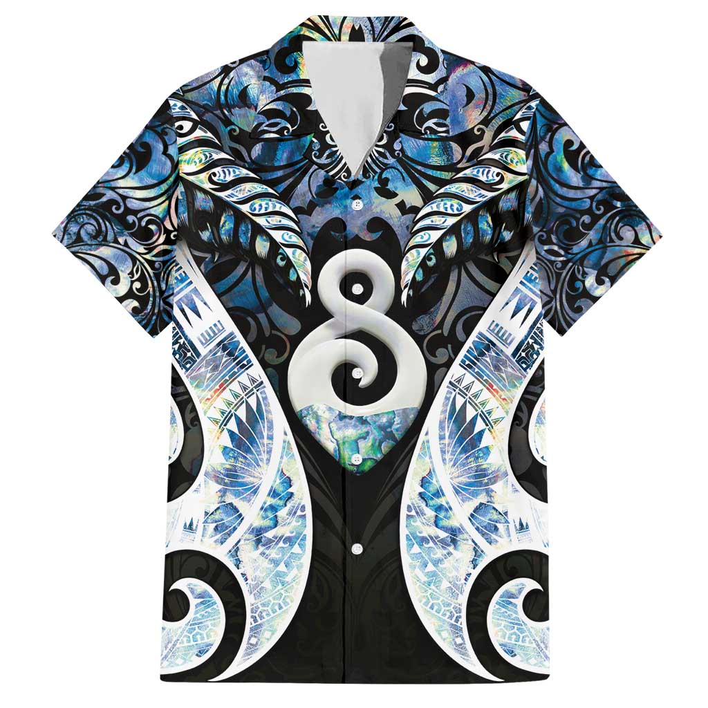 New Zealand Aotearoa Hawaiian Shirt Pikorua Single Twist Green Paua Shell DT05 Green - Polynesian Pride