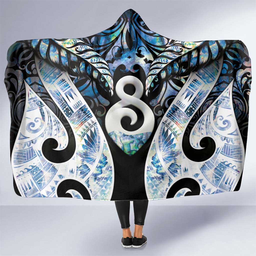 New Zealand Aotearoa Hooded Blanket Pikorua Single Twist Green Paua Shell