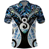 New Zealand Aotearoa Polo Shirt Pikorua Single Twist Green Paua Shell