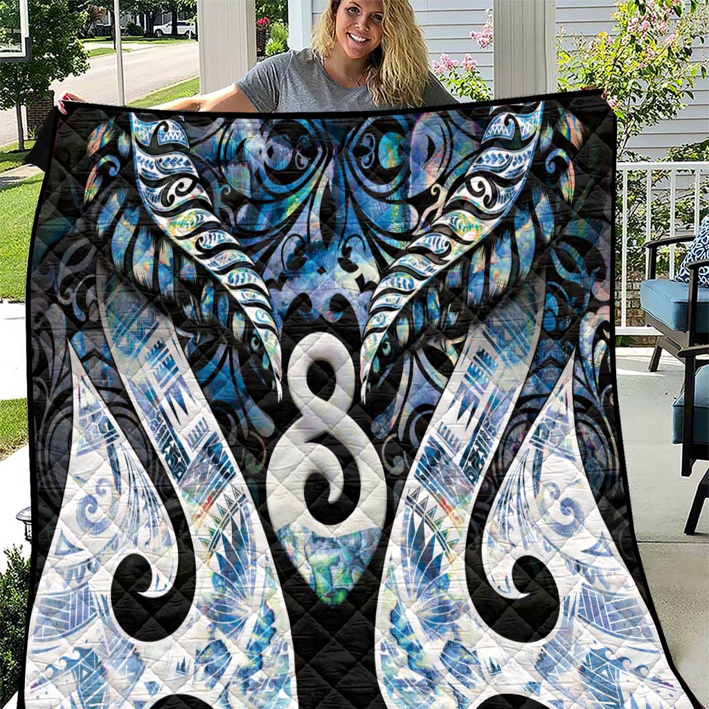 New Zealand Aotearoa Quilt Pikorua Single Twist Green Paua Shell