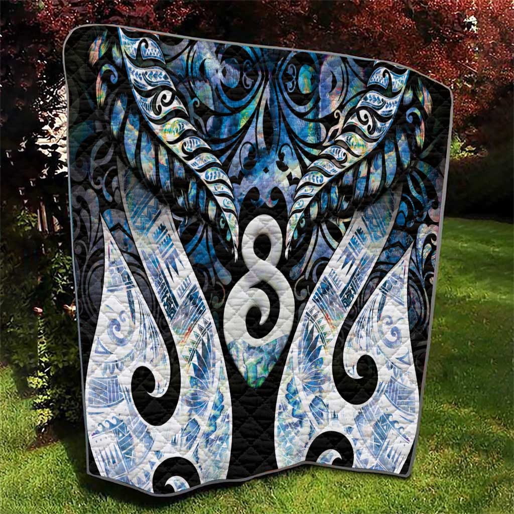 New Zealand Aotearoa Quilt Pikorua Single Twist Green Paua Shell