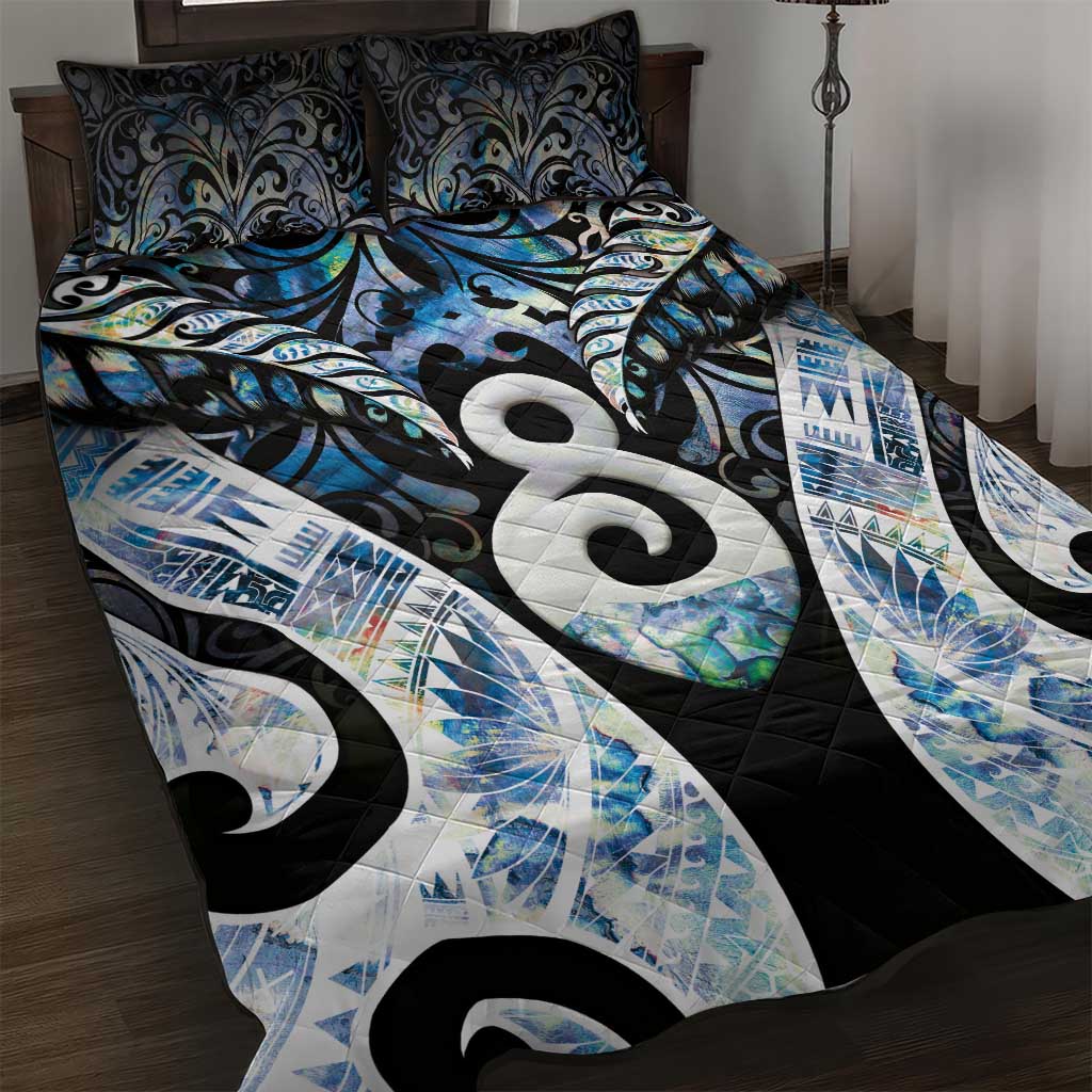 New Zealand Aotearoa Quilt Bed Set Pikorua Single Twist Green Paua Shell